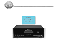 McIntosh MVP-901 - Owners manual
